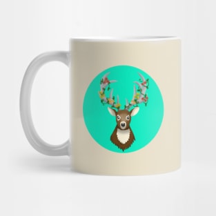 Floral deer head Mug